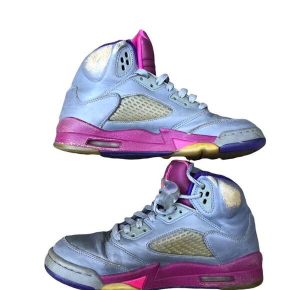 RARE 2013 Air Jordan 5 Retro Cement Grey Pink Size 7 - Picture 12 of 16